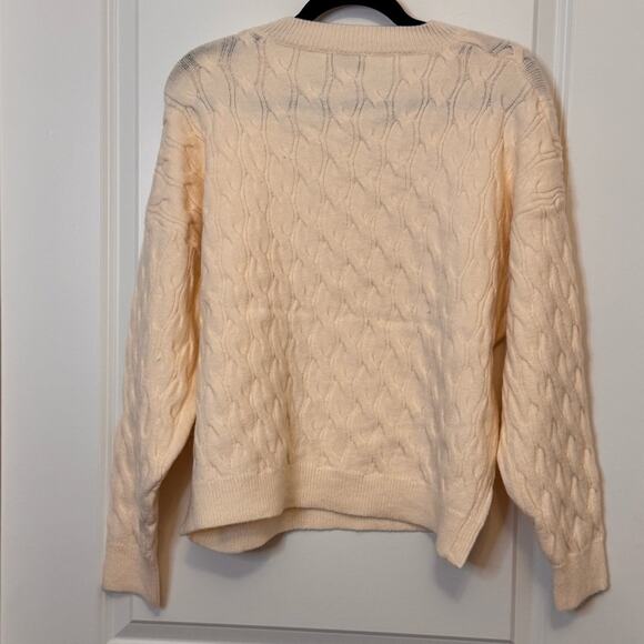 Sadie & Sage Cream Knit Crew Neck Sweater - Picture 3 of 3